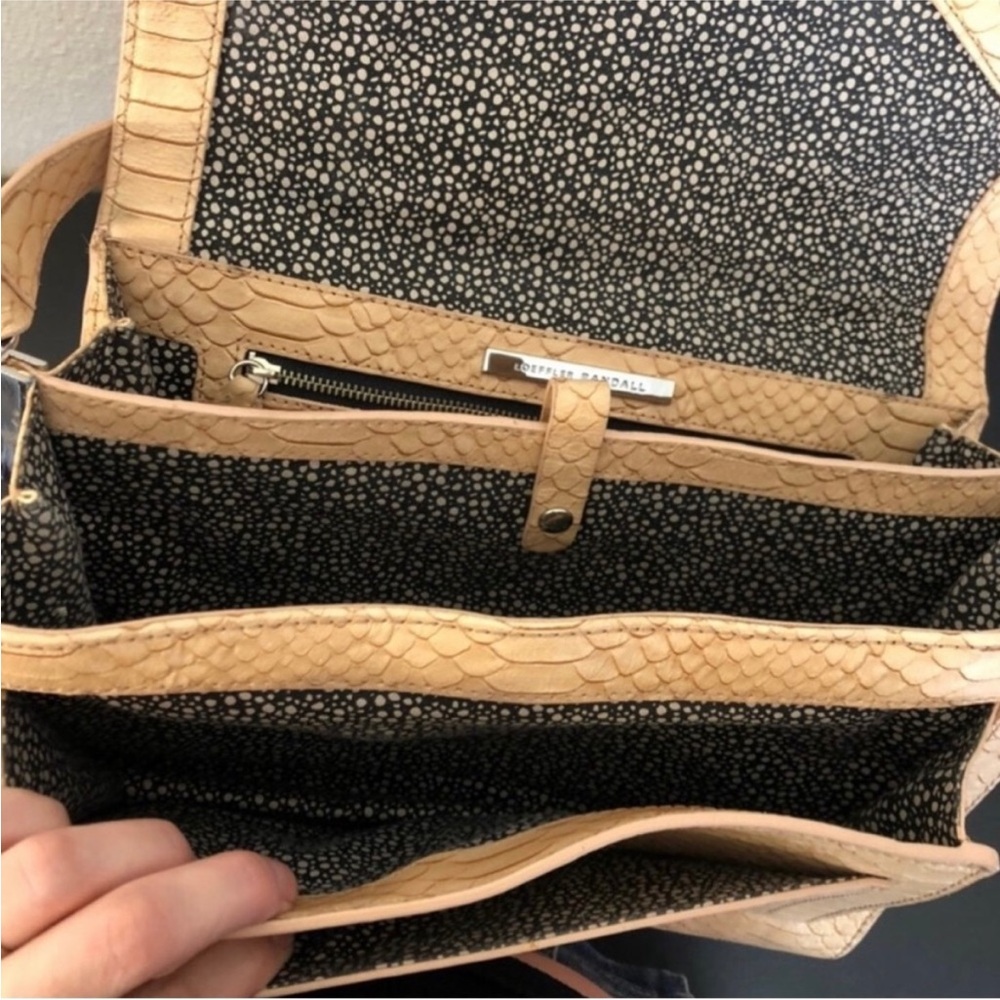 Loeffler Randall Nude Beige Python Embossed Satch… - image 6